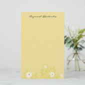 Custom Retro White Daisy Borders Stationery Briefpapier (Stehend Vorderseite)