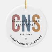 Custom Retro ZNS Klinischer Krankenpfleger Spezial Keramik Ornament (Hinten)