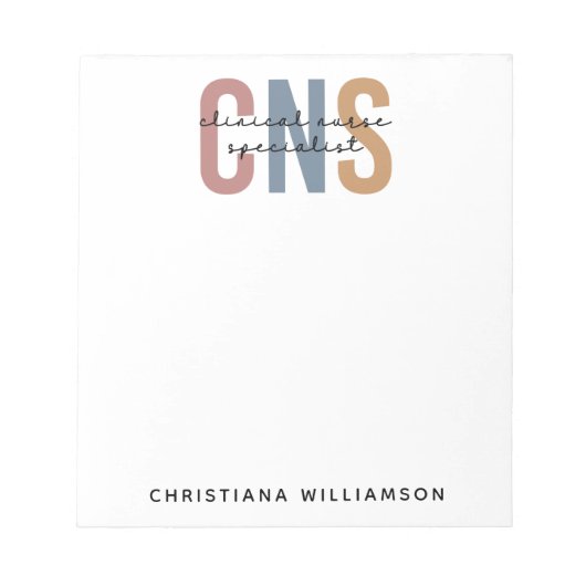 Custom Retro ZNS Klinischer Krankenpfleger Spezial Notizblock (Vorderseite)