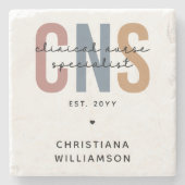 Custom Retro ZNS Klinischer Krankenpfleger Spezial Steinuntersetzer (Vorderseite)