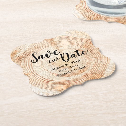 Custom Rett unser Datum Holzkorn Hochzeit rustikal Untersetzer (angewinkelt)