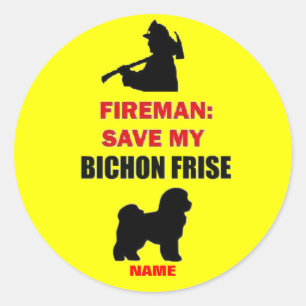 Custom Rette mein Bichon Frise Runder Aufkleber