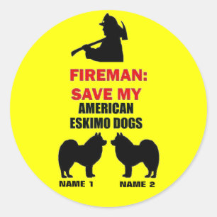 Custom Rettete meine amerikanischen Eskimo Hunde Runder Aufkleber