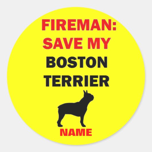 Custom Rettete My Boston Terrier Runder Aufkleber (Vorderseite)