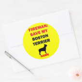 Custom Rettete My Boston Terrier Runder Aufkleber (Umschlag)