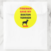 Custom Rettete My Boston Terrier Runder Aufkleber (Tasche)