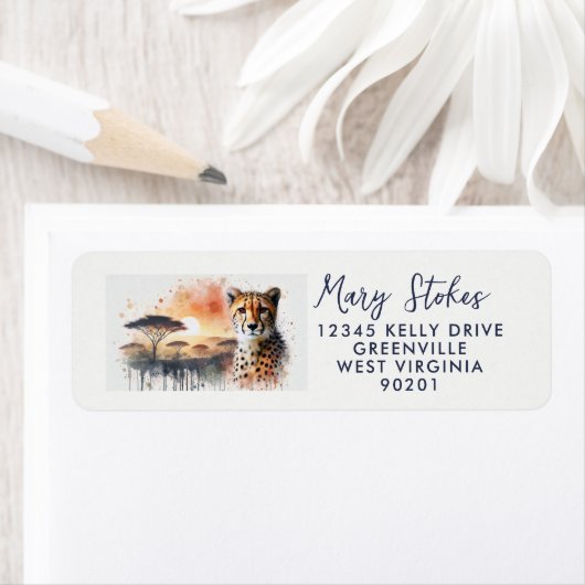 Custom Return Address Envelope | Cheetah Big Cat  (Insitu)