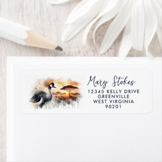 Custom Return Address Envelope | Crane Bird Water  (Insitu)
