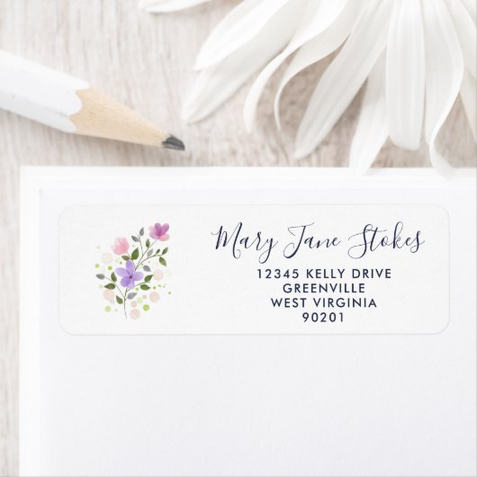 Custom Return Address Envelope | Watercolor Flower (Insitu)
