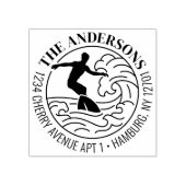 Custom Return Address Surf Board Surfing Wave Gummistempel (Prägung)