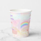 Custom Reusable Sustainable Pink Unicorn Rainbow Pappbecher (Rechts)