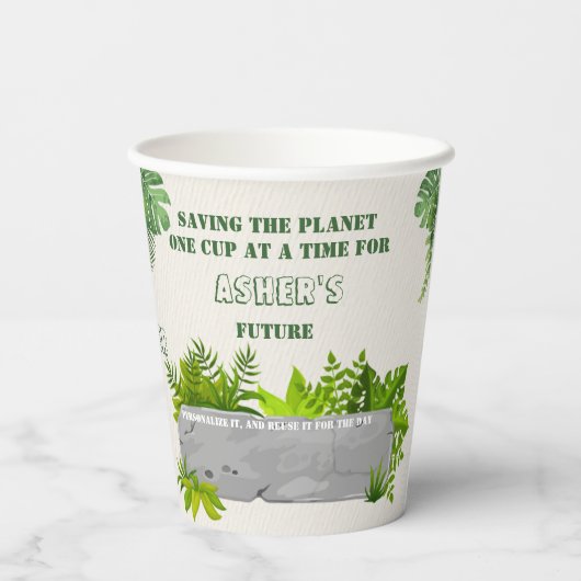 Custom Reusable Sustainable Wild Safari Animals  Pappbecher (Rückseite)