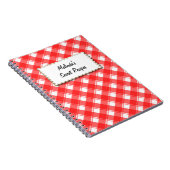 Custom Rezept Notebook Red and White Kariert Patte Notizblock (Rechte Seite)