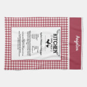 Custom Rezept Red White Farmhouse Buffalo Kariert Geschirrtuch (Horizontal)
