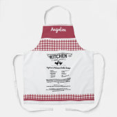 Custom Rezept Red White Farmhouse Buffalo Kariert Schürze (Vorderseite)