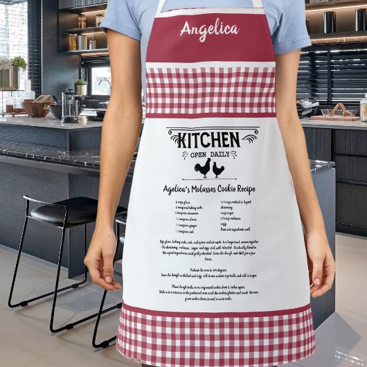 Custom Rezept Red White Farmhouse Buffalo Kariert Schürze