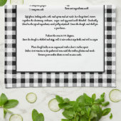 Custom Rezept Schwarz-weiß Bauernhof Buffalo Karie Geschirrtuch (Gefaltet)