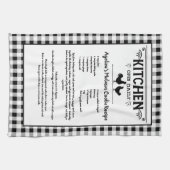 Custom Rezept Schwarz-weiß Bauernhof Buffalo Karie Geschirrtuch (Horizontal)