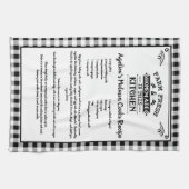 Custom Rezept Schwarz-weiß Bauernhof Buffalo Karie Geschirrtuch (Horizontal)