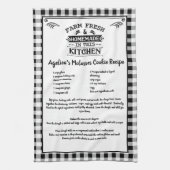 Custom Rezept Schwarz-weiß Bauernhof Buffalo Karie Geschirrtuch (Vertikal)