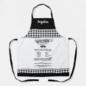 Custom Rezept Schwarz-weiß Bauernhof Buffalo Karie Schürze (Vorderseite)