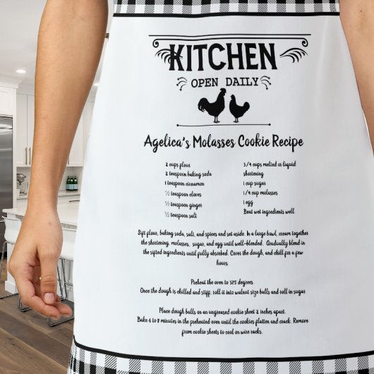 Custom Rezept Schwarz-weiß Bauernhof Buffalo Karie Schürze