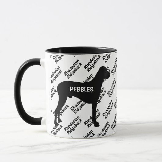 CUSTOM Rhodesian Ridgeback Silhouette Tasse (Links)