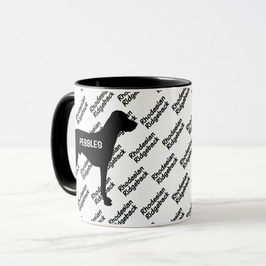 CUSTOM Rhodesian Ridgeback Silhouette Tasse (Vorderseite Links)