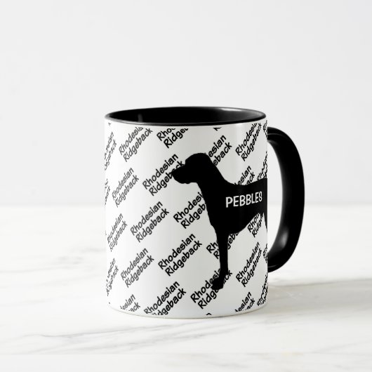 CUSTOM Rhodesian Ridgeback Silhouette Tasse (VorderseiteRechts)
