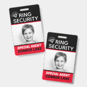 Custom Ring Security Ring Bearer Hochzeitsicherhei Ausweis (Vorder- & Rückseite)