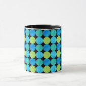 Custom Ringer Tasse: Blue Moons on Grid Pattern Tasse (Zentrum)