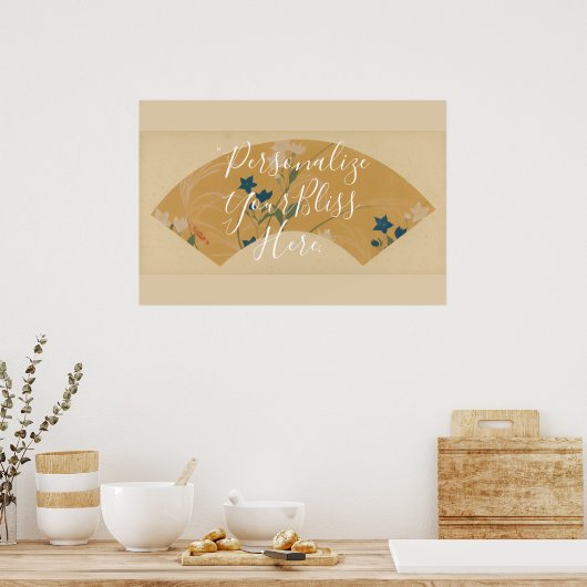 CUSTOM Rinpa School Autumn Fan Pattern Art Poster (Küche)