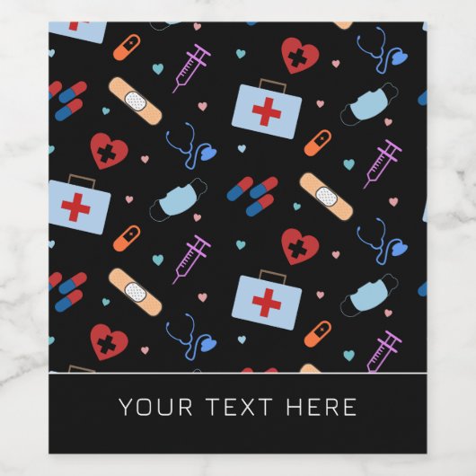 Custom RN Nurse | Medizinisches Muster Weinetikett (Einzelnes Label)