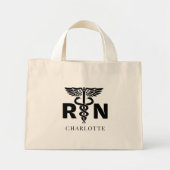 Custom RN Nurse Tote Bag Gift for Registered Nurse Mini Stoffbeutel (Vorne)
