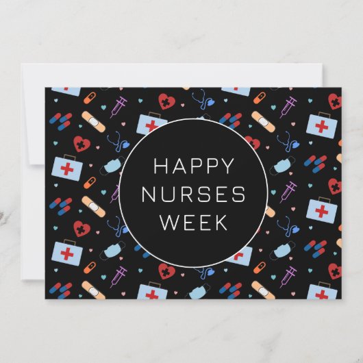 Custom RN Nurses Week | Medizinisches Muster Dankeskarte (Vorderseite)