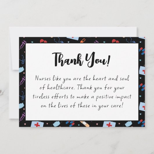 Custom RN Nurses Week | Medizinisches Muster Dankeskarte (Rückseite)