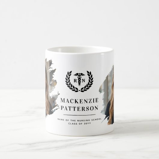 Custom RN Nursing Abschluss Brushed 2 Foto Kaffeetasse (Mittel)