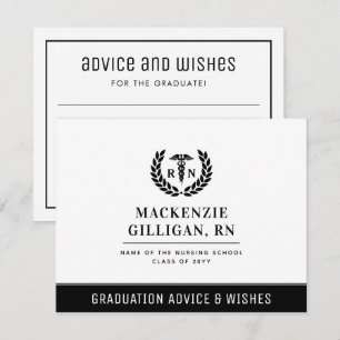 Custom RN Nursing School Graduate Ratschläge & Wün Mitteilungskarte
