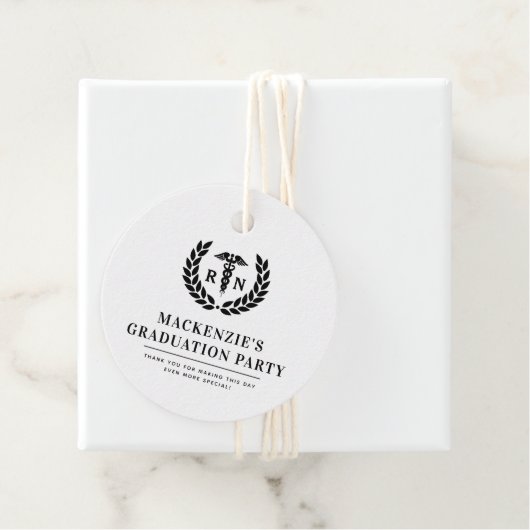 Custom RN Nursing School Graduation Party Geschenkanhänger (Beispiel)