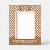 Custom RN Nursing School Graduation Plaid Pattern Geätzte Rahmen (Vorderseite)