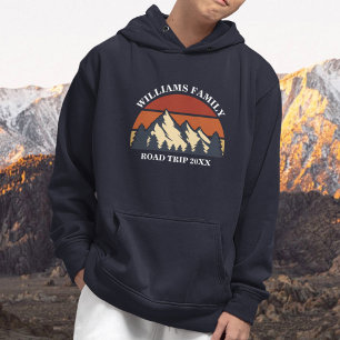 Custom Road Trip Mountain Sunset Family Wiedersehe Hoodie