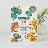 Custom Robot Birthday Einladung (Stehend Vorderseite)