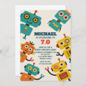 Custom Robot Birthday Einladung (Vorne/Hinten)