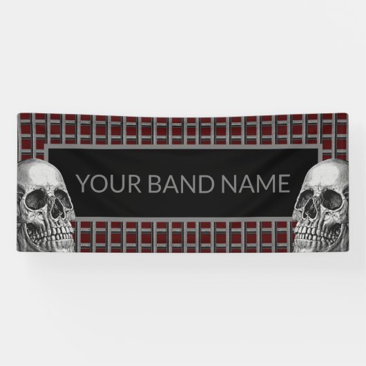 Custom Rock Band Skull Heavy Metal Music Festival Banner (Horizontal)