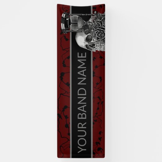 Custom Rock Band Skull Heavy Metal Music Festival Banner (Vertikal)