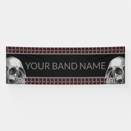 Custom Rock Band Skull Heavy Metal Music Festival Banner (Horizontal)