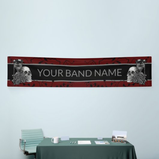 Custom Rock Band Skull Heavy Metal Music Festival Banner (Messeveranstaltung)