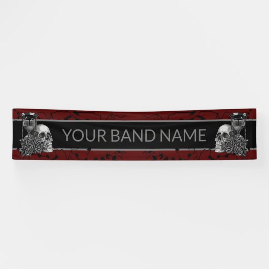 Custom Rock Band Skull Heavy Metal Music Festival Banner (Horizontal)