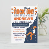 Custom Rock Climbing Birthday Party Invitation Einladung (Stehend Vorderseite)
