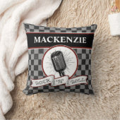 Custom Rock & Roll Music Singer Retro Mikrofon Kissen (Decke)